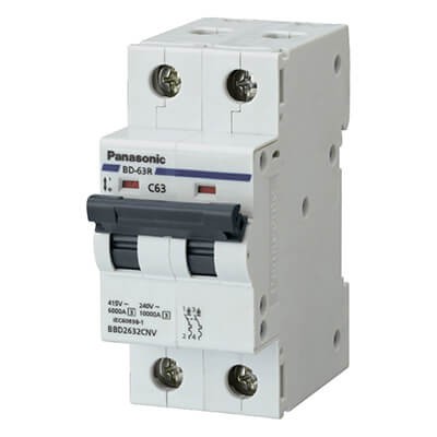 MCB 2P 25A 6kA 240VAC BBD2252CNV