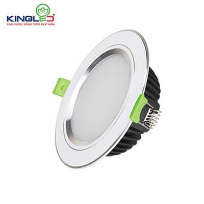Đèn Âm Trần Diamond 10W Mặt Phẳng, Đổi Màu, Viền Bạc